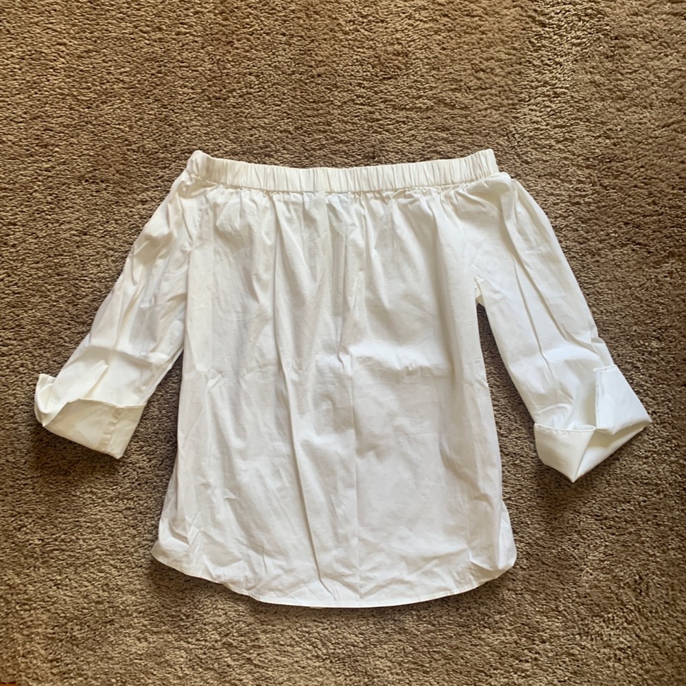 Zara White worn at shoulder blouse